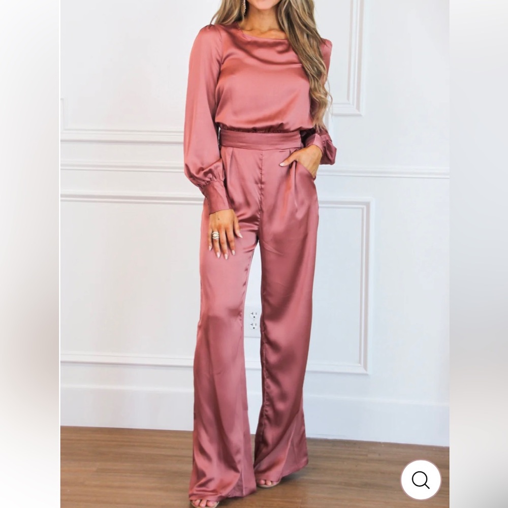Winter Chic Satin Jumpsuit